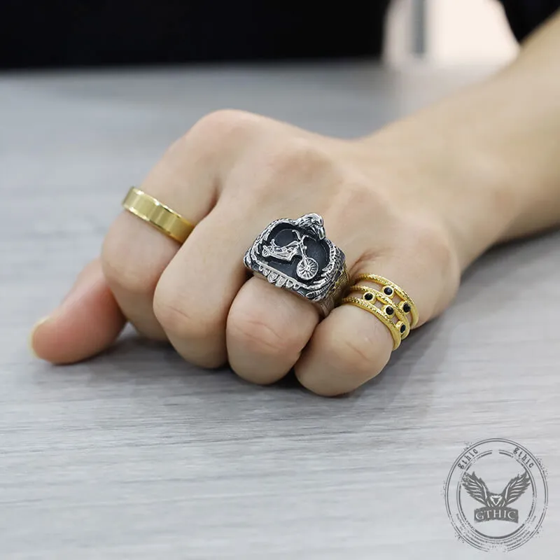 Punk Eagle Motorcycle Stainless Steel Biker Ring sold by GTHIC product image thumbnail 2