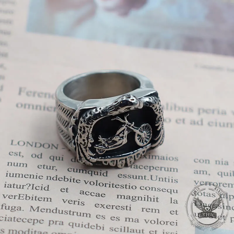 Punk Eagle Motorcycle Stainless Steel Biker Ring sold by GTHIC product image thumbnail 4