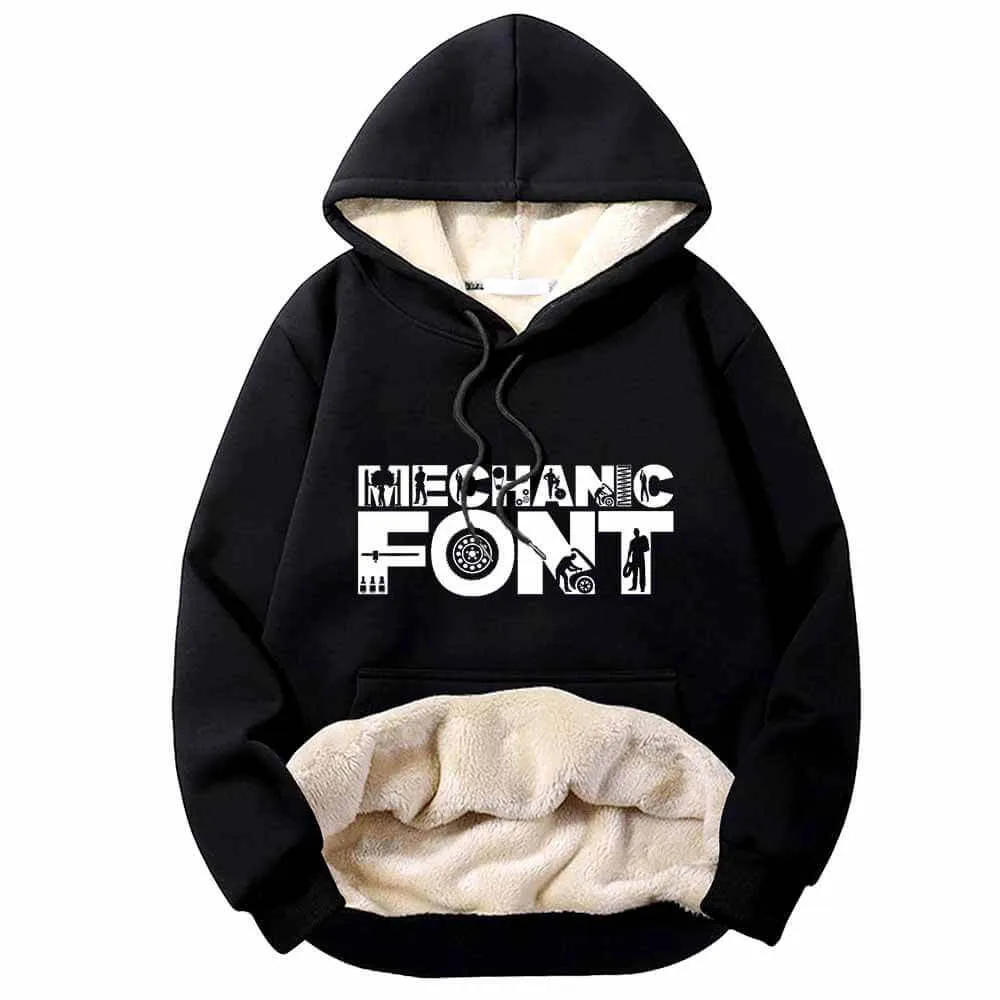 Mechanic Font Wrench Warm Fleece Sherpa Lined Hoodie sold by GTHIC