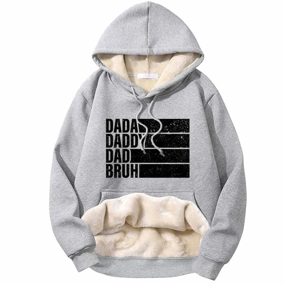 Dada Daddy Dad Bruh Funny Fleece Sherpa Lined Hoodie sold by GTHIC product image thumbnail 3