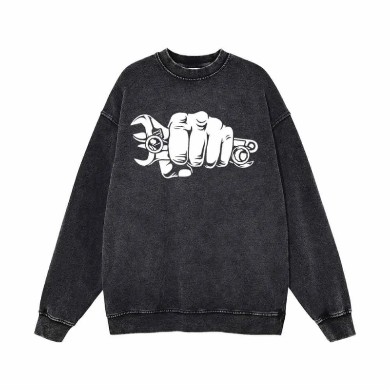 Wrenches Human Fist Vintage Washed Sweatshirt sold by GTHIC