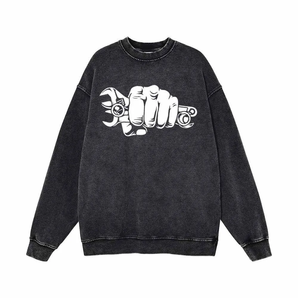 Wrenches Human Fist Vintage Washed Sweatshirt sold by GTHIC