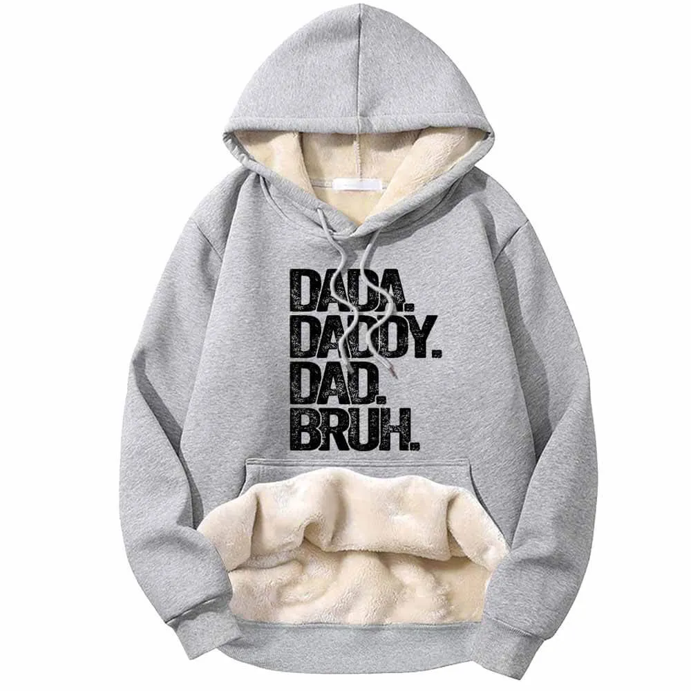 Dada Daddy Dad Bruh Warm Fleece Sherpa Lined Hoodie sold by GTHIC product image thumbnail 3