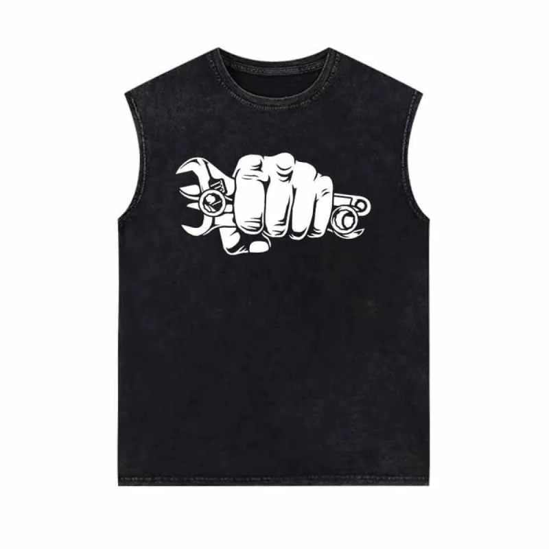 Wrenches Human Fist Vintage Washed Vest Top sold by GTHIC