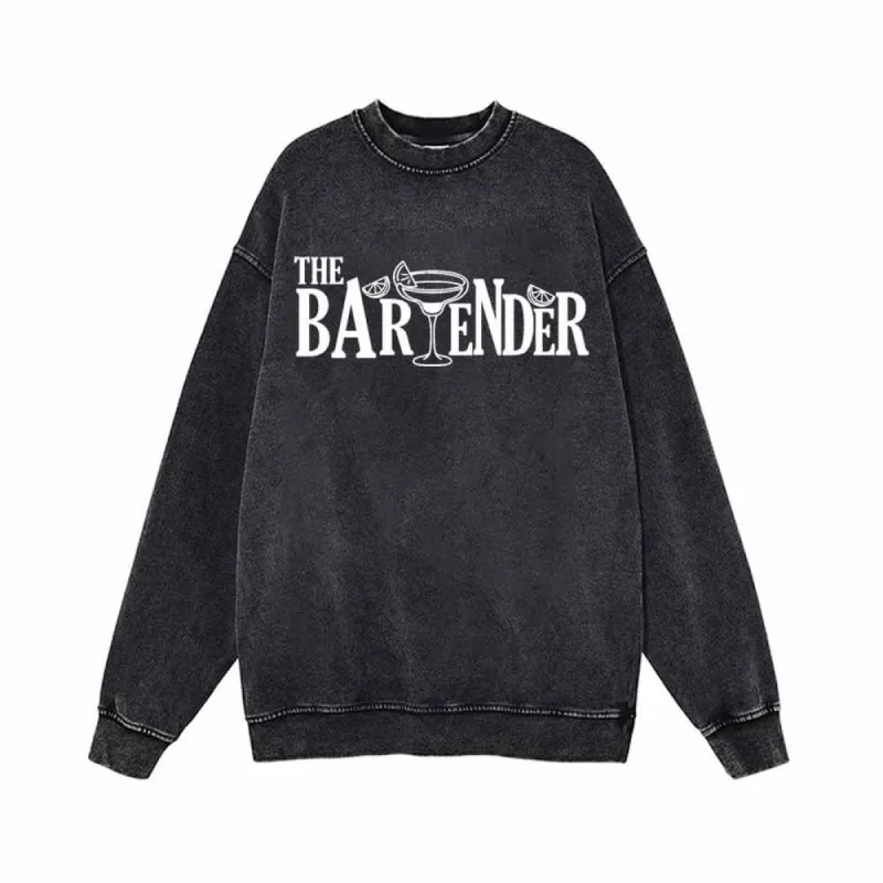 The Bartender Cocktail Funny Vintage Washed Sweatshirt sold by GTHIC