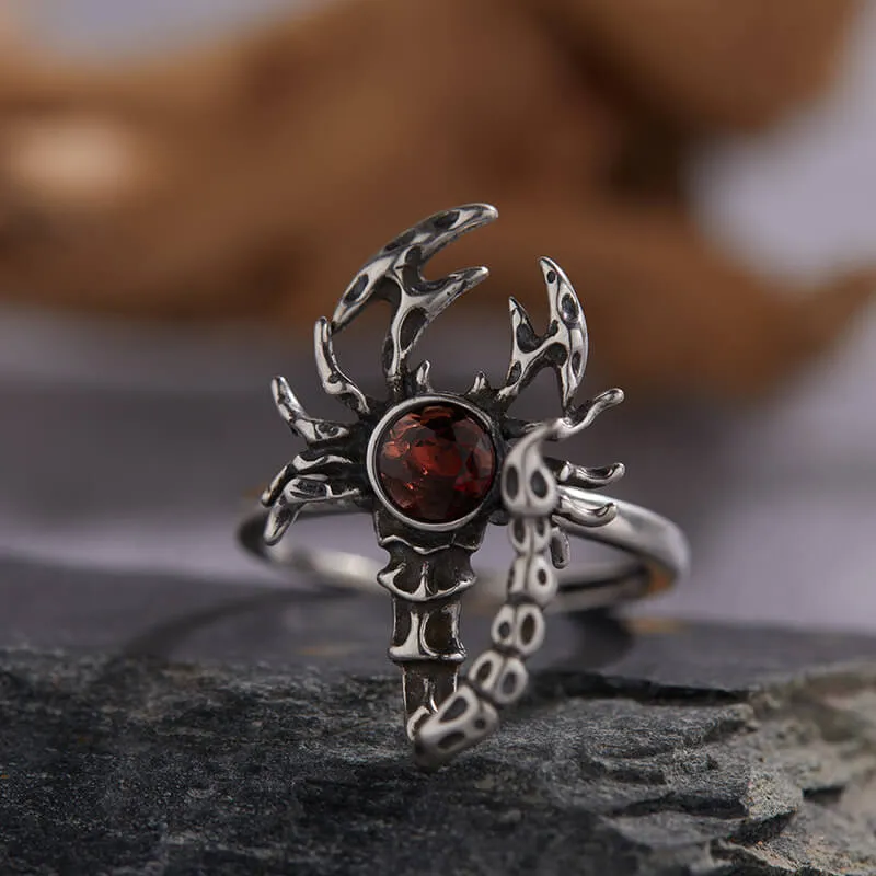 Retro Personality Exaggerated Opal Scorpion Stainless Steel Ring sold by GTHIC product image thumbnail 4
