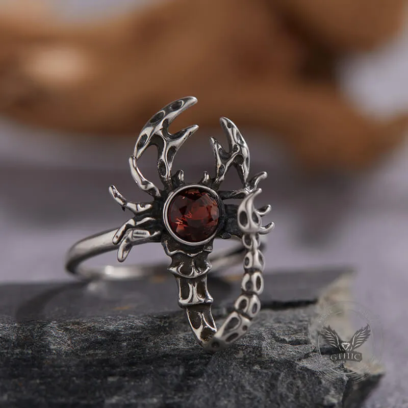 Retro Personality Exaggerated Opal Scorpion Stainless Steel Ring sold by GTHIC product image thumbnail 2