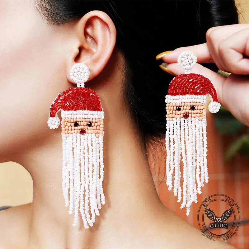 Christmas Tree Santa Cartoon Tassel Rice Bead Earrings sold by GTHIC product image thumbnail 2