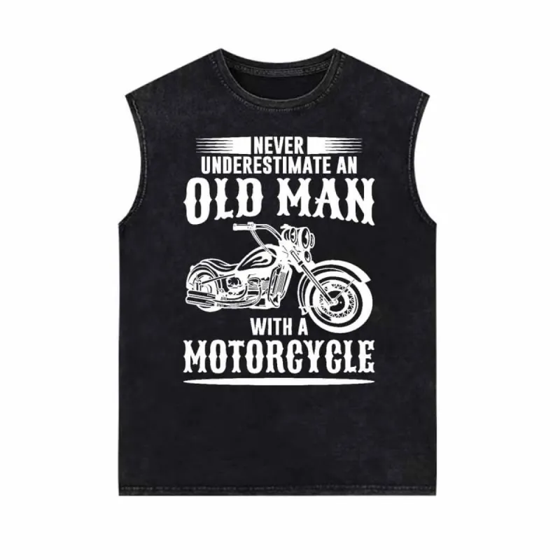 Never Underestimate An Old Man Motorcycle Vest Top sold by GTHIC