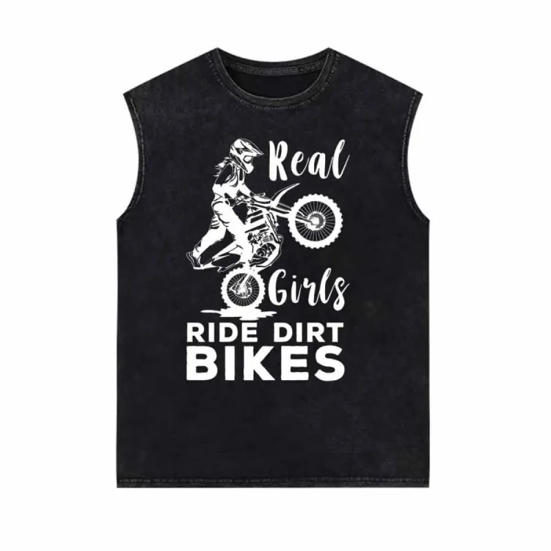 Real Girls Ride Dirt Bikes Vintage Washed Vest Top sold by GTHIC