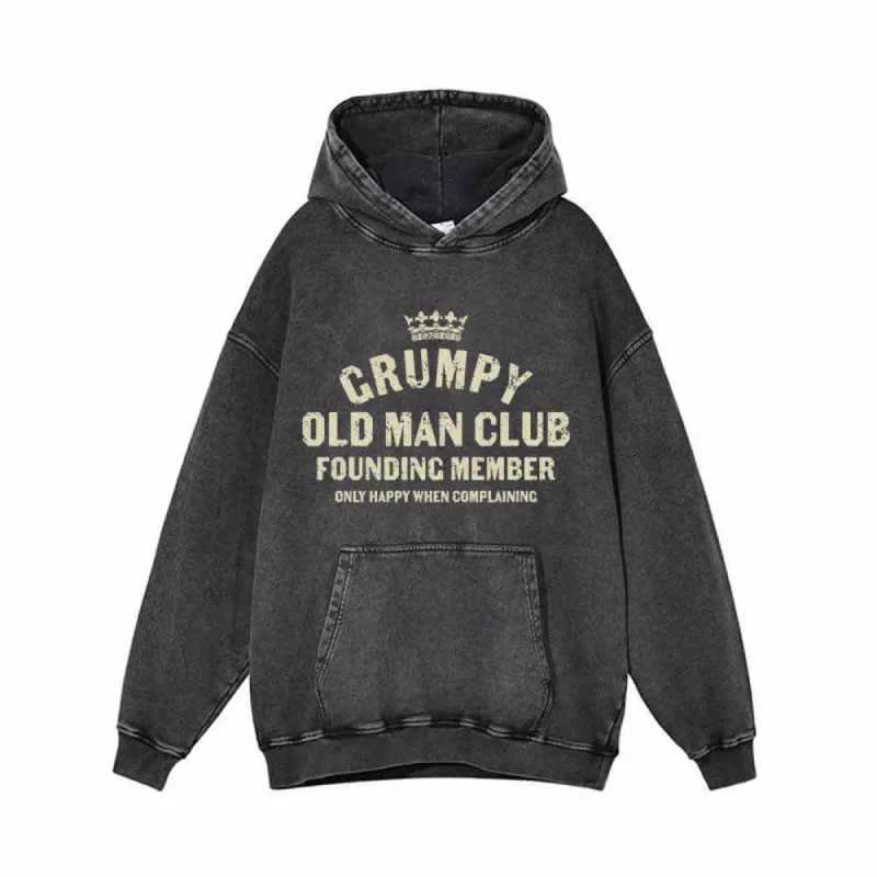 Grumpy Old Man Club Founding Member Vintage Washed Hoodie sold by GTHIC