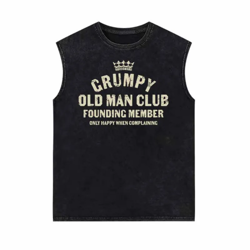 Grumpy Old Man Club Founding Member Vintage Washed Vest Top sold by GTHIC