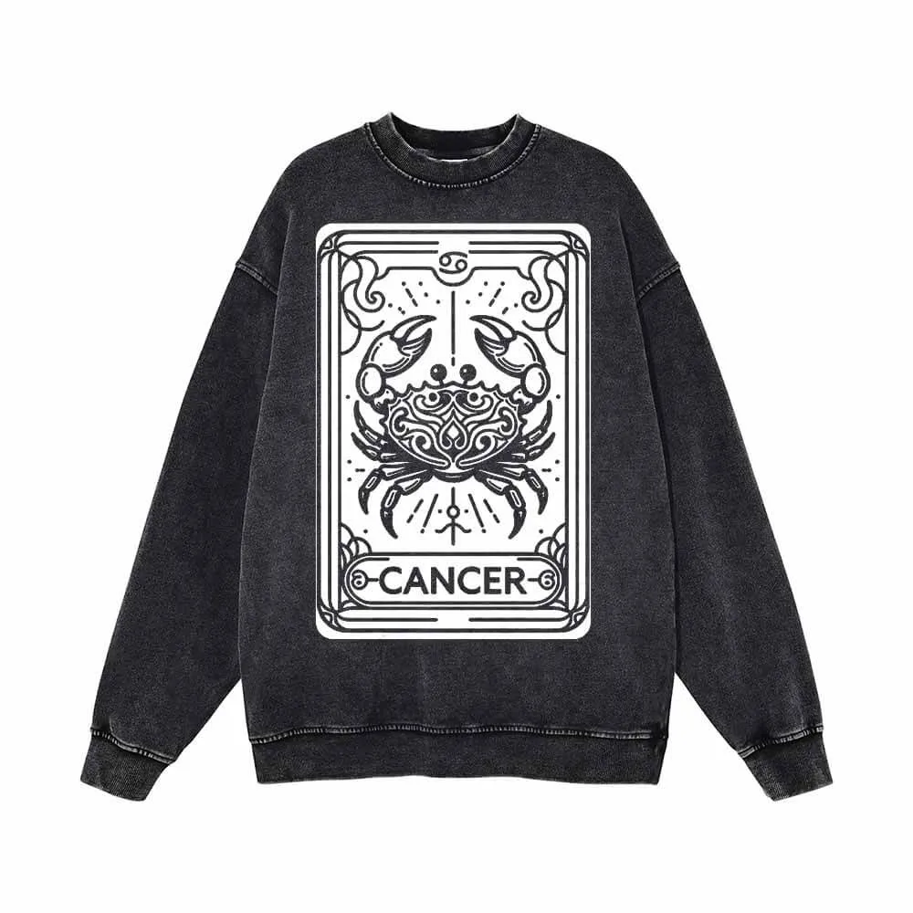 Cancer Tarot Card Horoscope Vintage Washed Sweatshirt sold by GTHIC