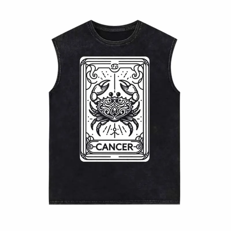 Cancer Tarot Card Horoscope Vintage Washed Vest Top sold by GTHIC