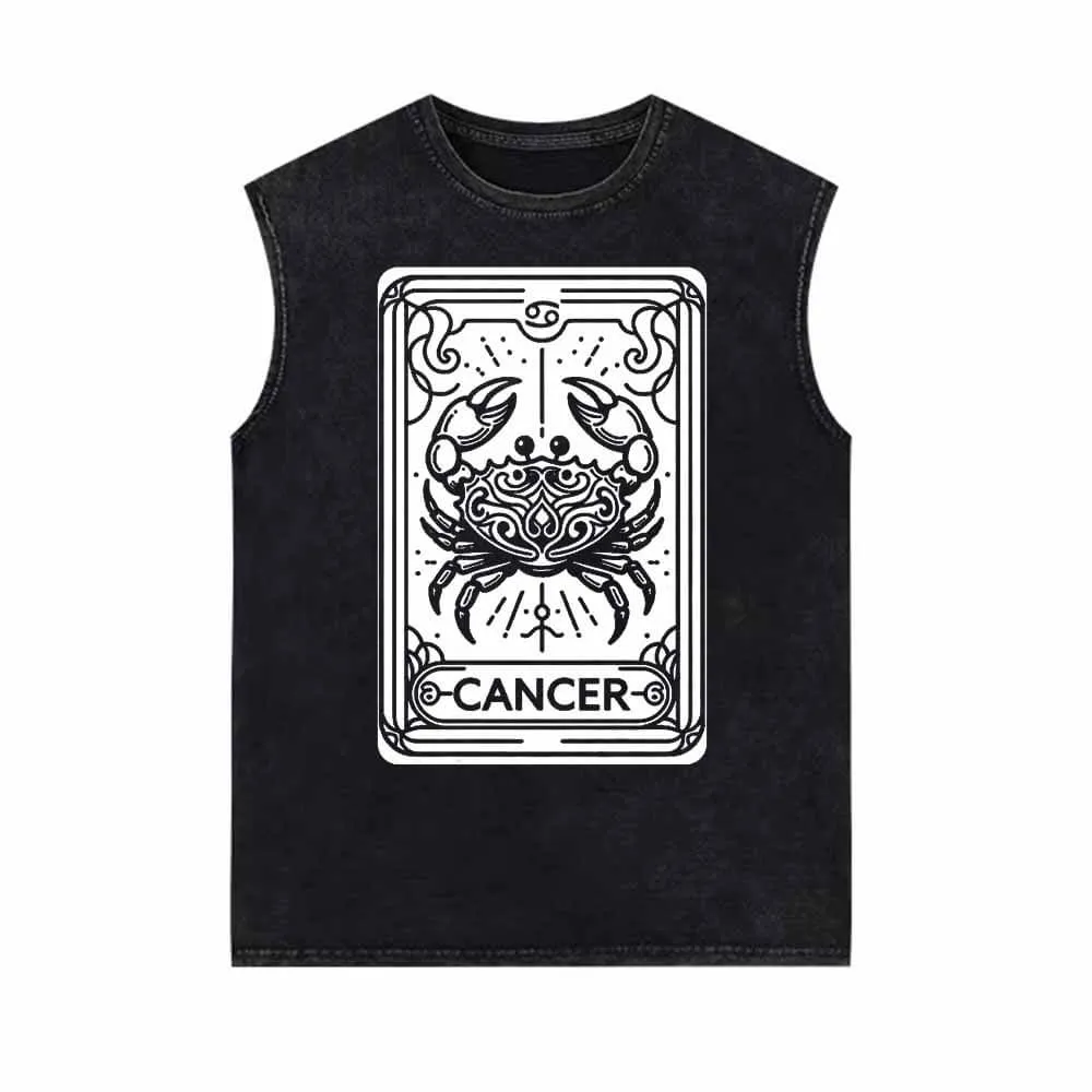 Cancer Tarot Card Horoscope Vintage Washed Vest Top sold by GTHIC