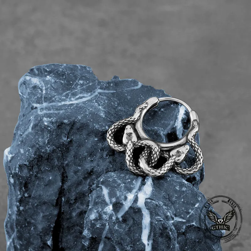 Double Snake Wrapped Stainless Steel Earrings sold by GTHIC product image thumbnail 4