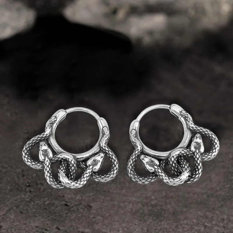 Double Snake Wrapped Stainless Steel Earrings sold by GTHIC
