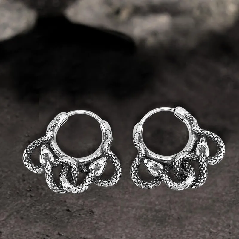 Double Snake Wrapped Stainless Steel Earrings sold by GTHIC