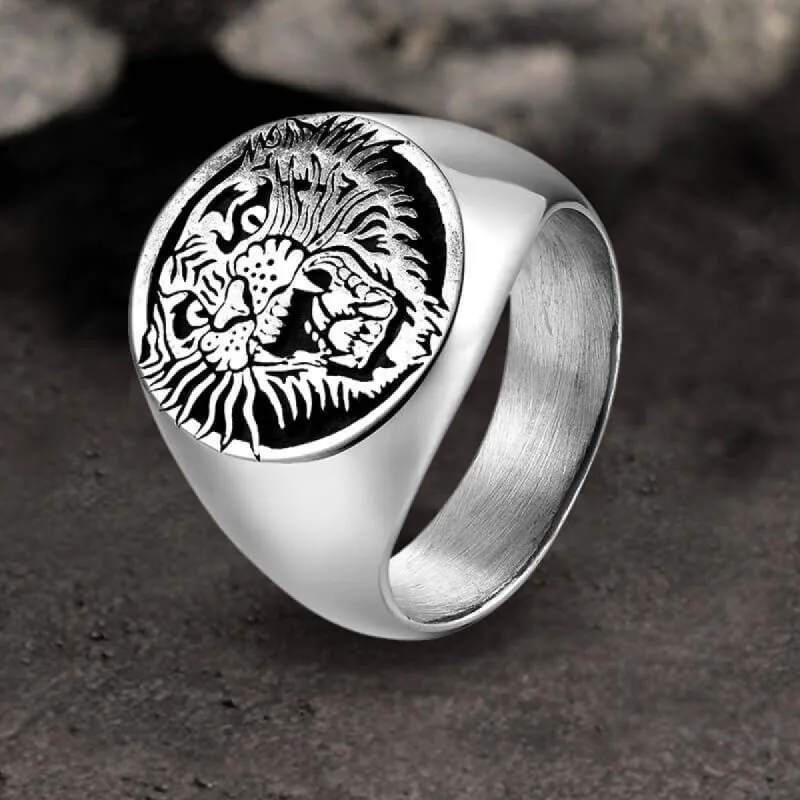 Vintage Roaring Tiger Head Stainless Steel Ring sold by GTHIC