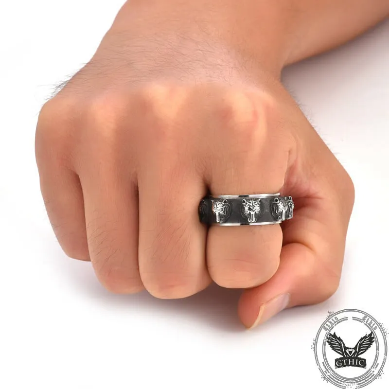 Punk Tiger Head Stainless Steel Spinner Ring sold by GTHIC product image thumbnail 2
