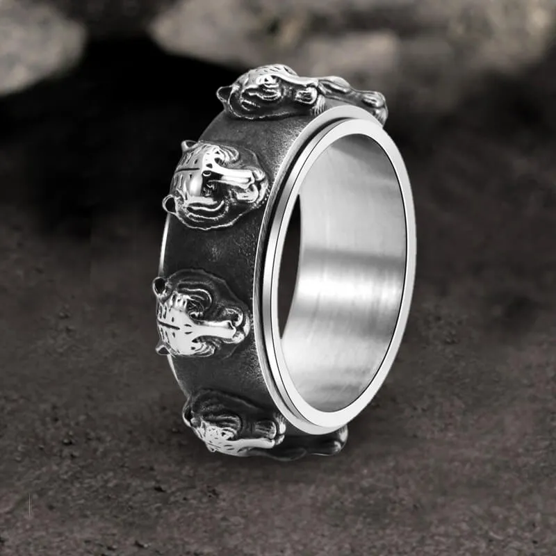 Punk Tiger Head Stainless Steel Spinner Ring sold by GTHIC product image thumbnail 3