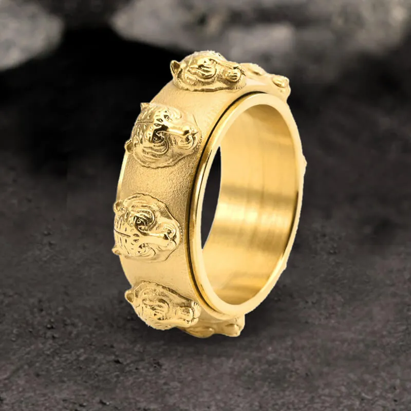 Punk Tiger Head Stainless Steel Spinner Ring sold by GTHIC product image thumbnail 4