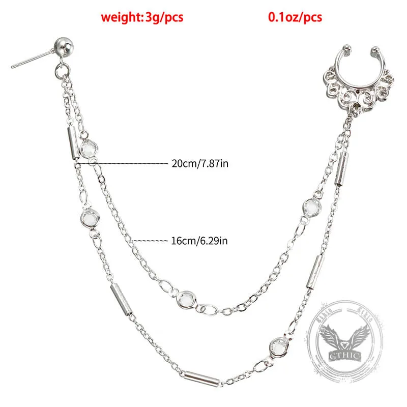 Punk Integrated Design Tassel Titanium Chain Earrings Nose Clip sold by GTHIC product image thumbnail 5