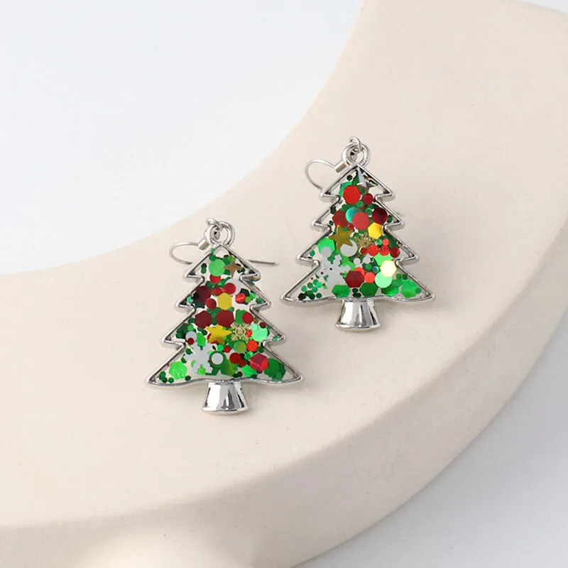 Creative Sequin Christmas Tree Resin Earrings sold by GTHIC product image thumbnail 5