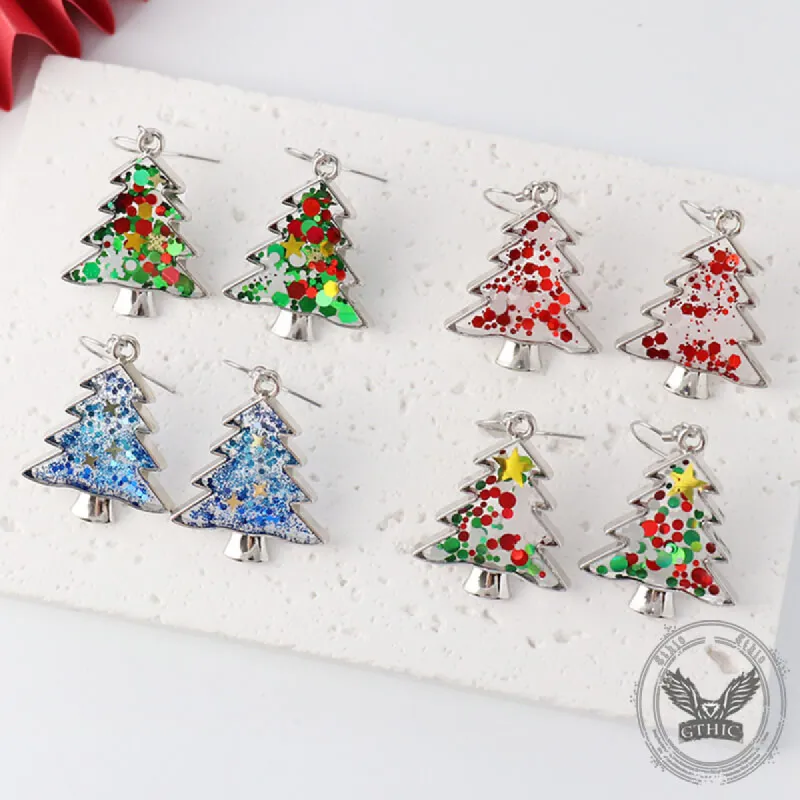 Creative Sequin Christmas Tree Resin Earrings sold by GTHIC
