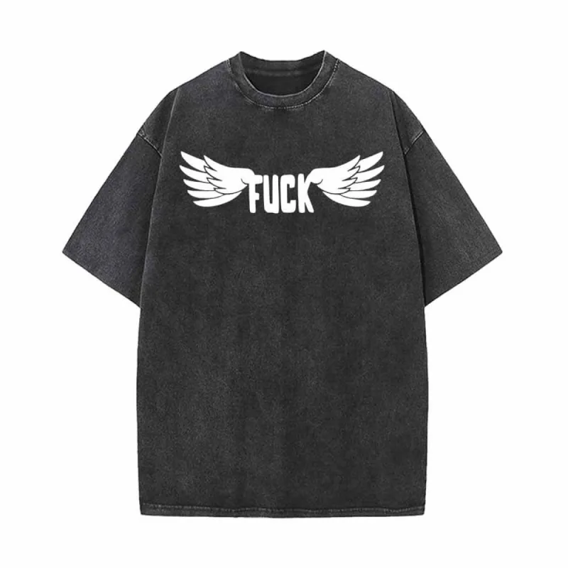 Fuck Letter With Wings Vintage Washed T-shirt sold by GTHIC