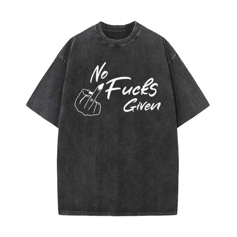 No Fucks Given Humor Vintage Washed T-shirt made by GTHIC