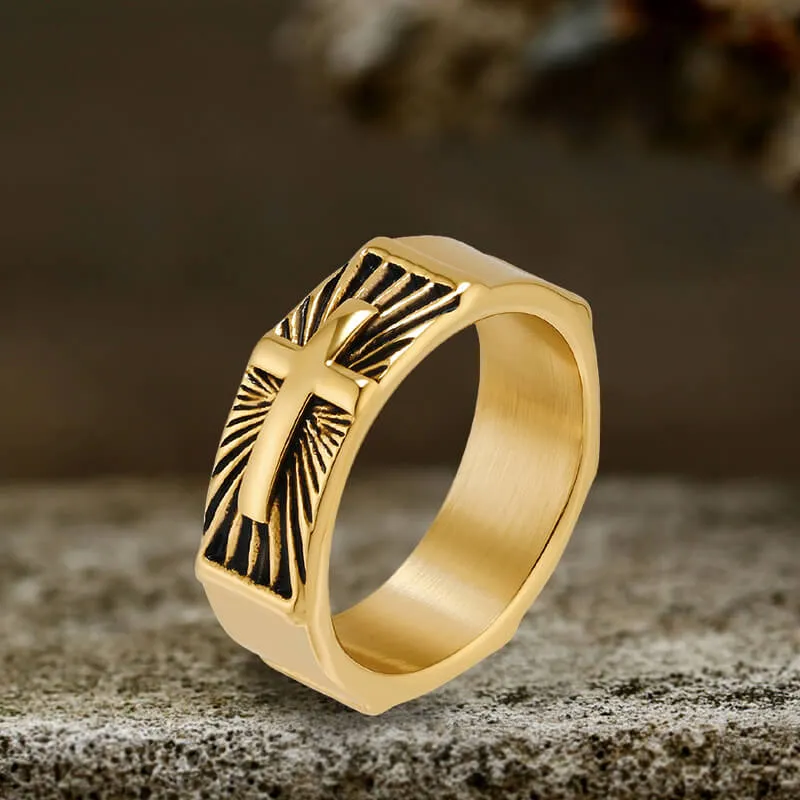 Vintage Polished Cross Pattern Stainless Steel Ring sold by GTHIC product image thumbnail 4