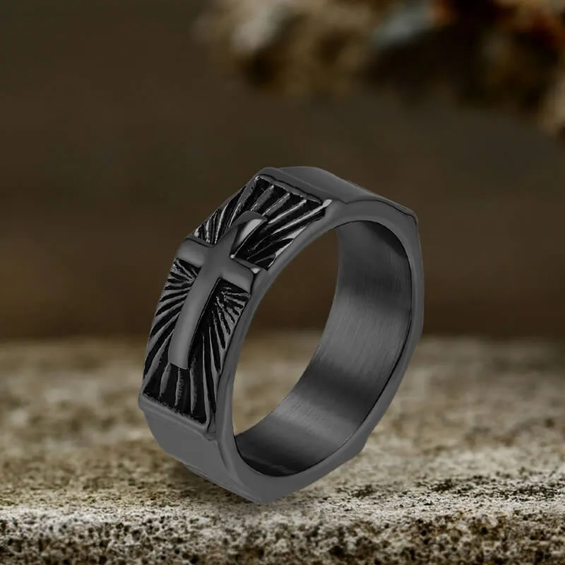 Vintage Polished Cross Pattern Stainless Steel Ring sold by GTHIC product image thumbnail 5