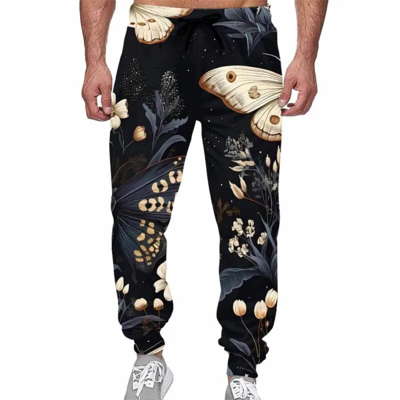 Mystical Moth And Flower Casual Elastic Drawstring Pants sold by GTHIC