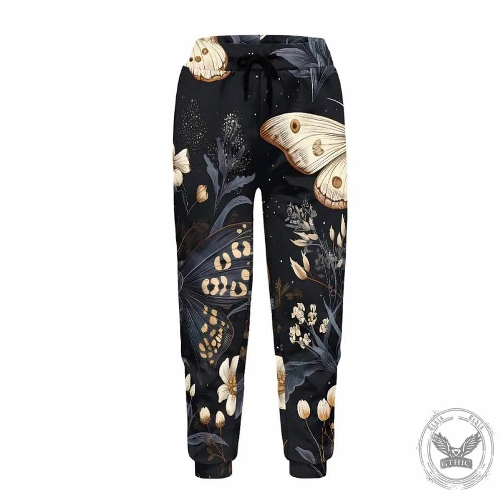 Mystical Moth And Flower Casual Elastic Drawstring Pants sold by GTHIC product image thumbnail 4