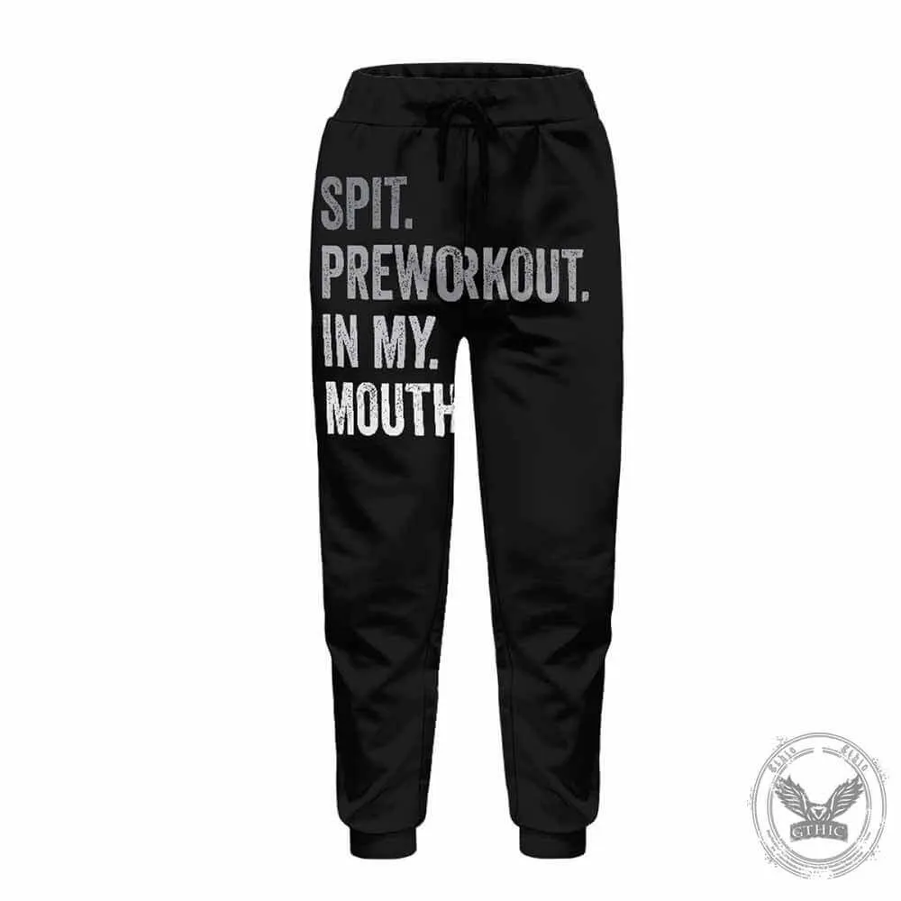 Spit Preworkout In My Mouth Casual Elastic Drawstring Pants sold by GTHIC product image thumbnail 4