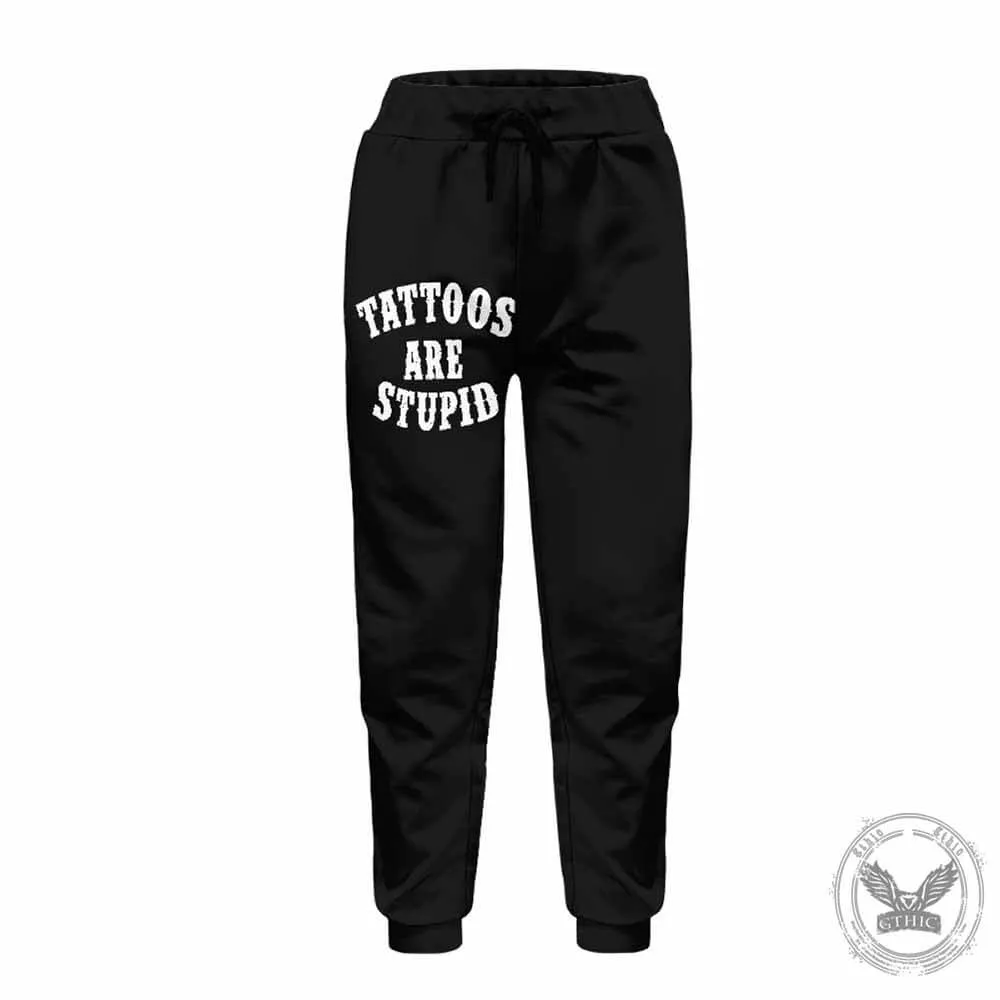 Tattoos Are Stupid Casual Elastic Drawstring Pants sold by GTHIC product image thumbnail 4