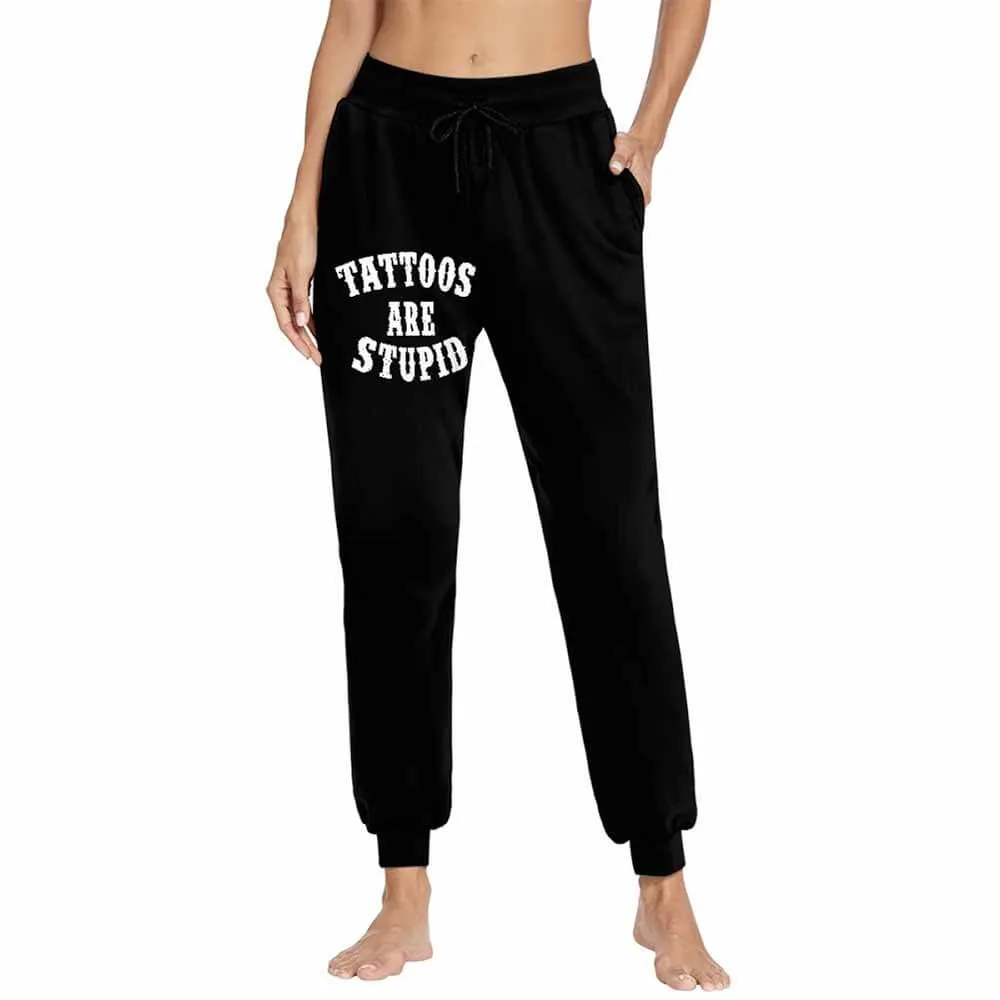 Tattoos Are Stupid Casual Elastic Drawstring Pants sold by GTHIC product image thumbnail 3