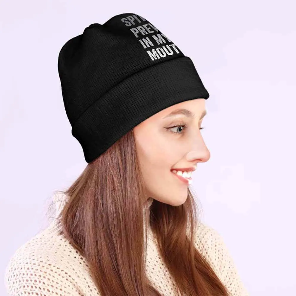 Spit Preworkout In My Mouth Warm Knitted Beanie Hat sold by GTHIC product image thumbnail 3