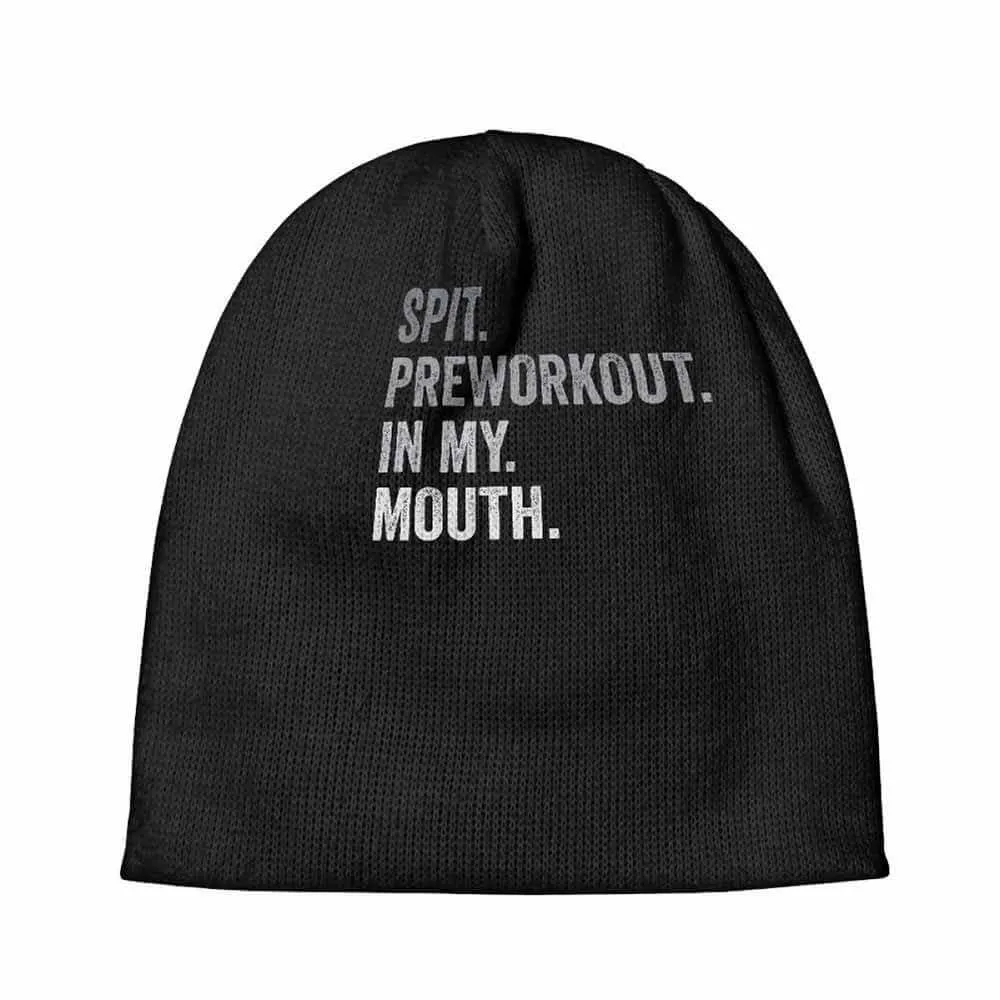 Spit Preworkout In My Mouth Warm Knitted Beanie Hat sold by GTHIC product image thumbnail 5
