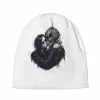 White Girl Skull Skeleton Hug Warm Knitted Beanie Hat sold by GTHIC
