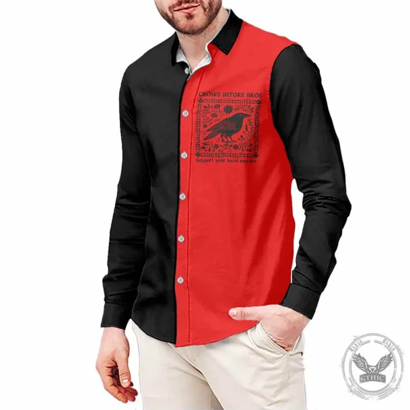 Crows Before Bros Colorblock Long Sleeve Shirt sold by GTHIC