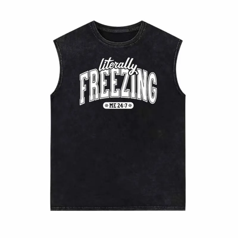 Literally Freezing Vintage Washed Vest Top sold by GTHIC