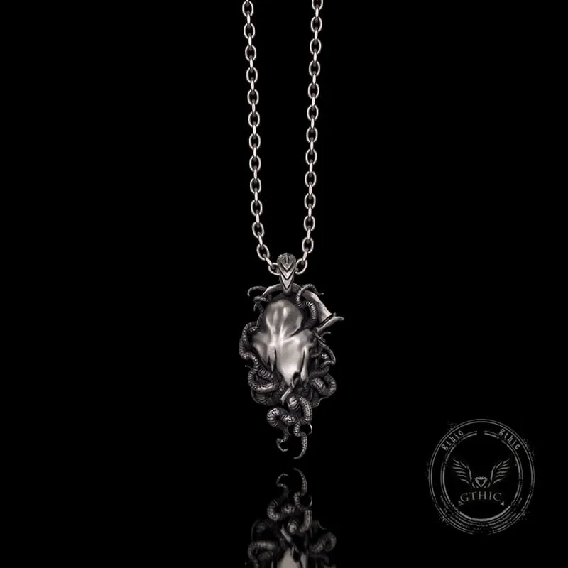 Gothic Skull Tentacle Demon Sterling Silver Pendant sold by GTHIC product image thumbnail 2