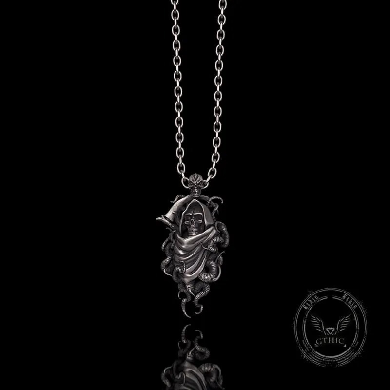 Gothic Skull Tentacle Demon Sterling Silver Pendant sold by GTHIC product image thumbnail 4