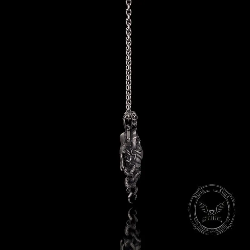 Gothic Skull Tentacle Demon Sterling Silver Pendant sold by GTHIC product image thumbnail 3