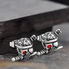 Gothic Skull Pirate Biting Sword Stainless Steel Earrings sold by GTHIC