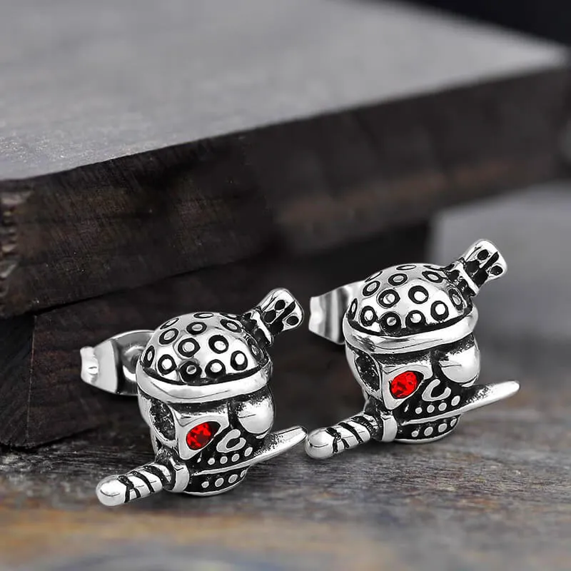 Gothic Skull Pirate Biting Sword Stainless Steel Earrings sold by GTHIC product image thumbnail 3