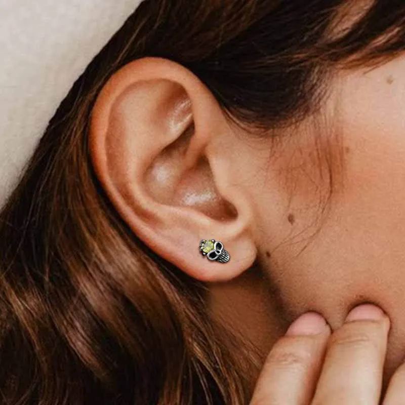 Punk Skull Head Stainless Steel Gemstone Earrings sold by GTHIC product image thumbnail 2