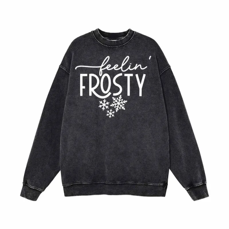 Feelin Frosty Snowflake Vintage Washed Sweatshirt sold by GTHIC
